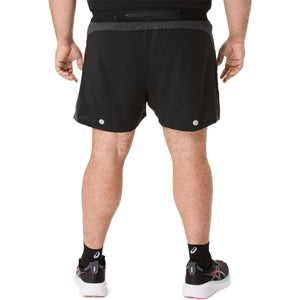 Asics Road 5In Short Men Black Grey מכנסי ריצה לגברים