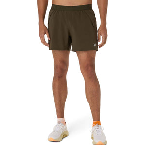 Asics Road 5In Short Man Brown Stone Mantle Green מכנסי ריצה אסיקס לגברים