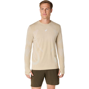 Asics Road Seamless Ls Top Man Cream חולצת ריצה ארוכה לגברים