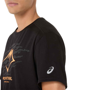 Asics Fujitrail Logo Ss Top Man Performance Black חולצת ריצה קצרה לגברים