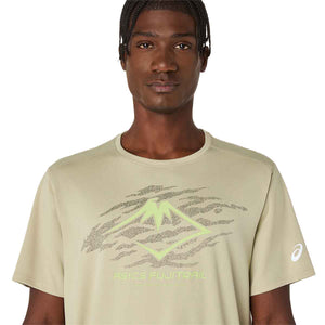 Asics Fujitrail Logo Ss Top Man Khaki חולצת ריצה קצרה לגברים