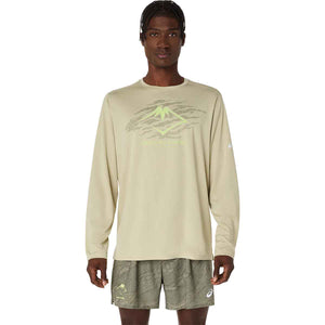 Asics Fujitrail Logo Ls Top Man Khaki חולצת ריצה ארוכה לגברים