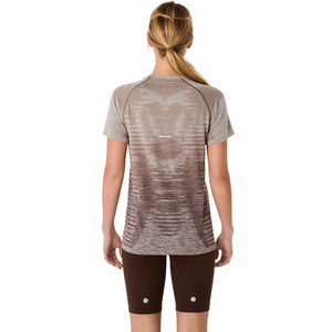 Asics Seamless Ss Top Women Taupe Grey Coffee חולצת ריצה לנשים