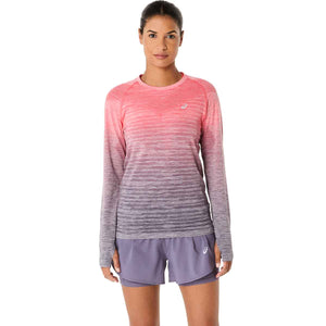 Asics Seamless Ls Top Women Coral Reef Greyish Purple חולצת ריצה לנשים אסיקס