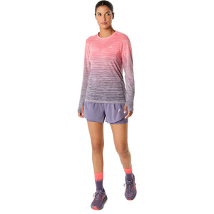 Asics Seamless Ls Top Women Coral Reef Greyish Purple חולצת ריצה לנשים אסיקס