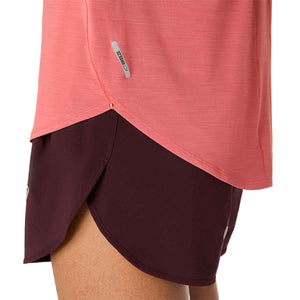 Asics Road Ss Top Woman Dark Pink Clay חולצת ריצה לנשים