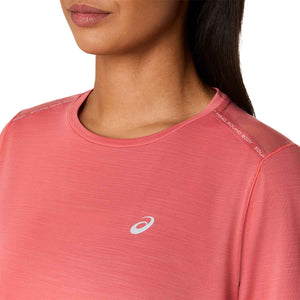 Asics Road Ss Top Woman Dark Pink Clay חולצת ריצה לנשים