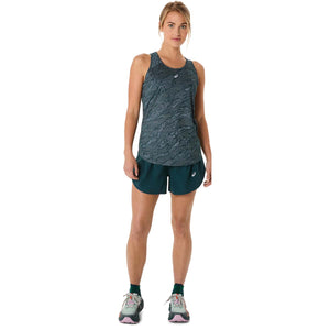 Asics Road All Over Print Tank Women Saxon Green Light Ube גופיית ריצה לנשים
