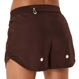 Asics Nagino Run Adjustable 4In Short Women Coffee מכנסי ריצה לנשים