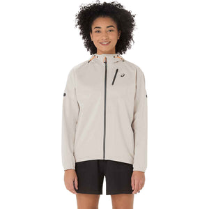Asics Fujitrail Elite Waterproof Jacket Woman Cream ג'קט ריצה לנשים