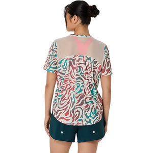 Asics Road All Over Print Ss Top Women חולצת נשים אסיקס