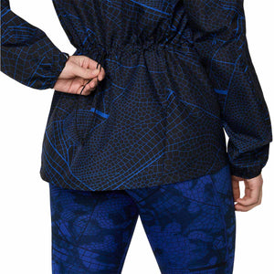 Asics Road Lite-Show Packable Jacket Woman Performance Black Dark Cobalt ג'קט ריצה לנשים