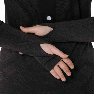 Asics Road Seamless Ls Top Woman Black Carrier Grey חולצת ריצה ארוכה אסיקס לנשים