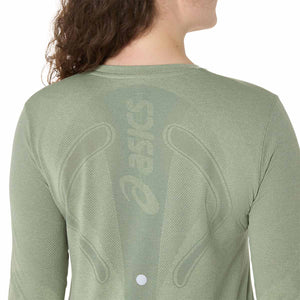Asics Road Seamless Ls Top Woman Lichen Rock Monument Blue חולצת ריצה אסיקס לנשים