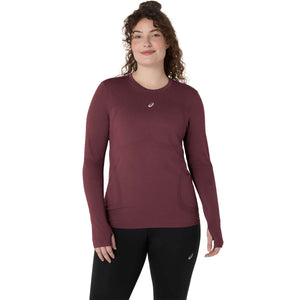 Asics Road Seamless Ls Top Woman Rubble Red חולצת ריצה לנשים