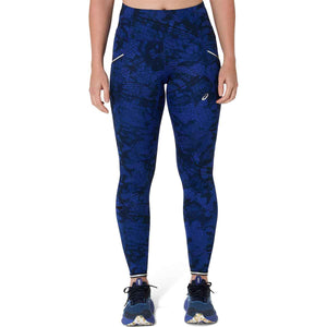 Asics Road Lite Show Tight Woman Performance Black Dark Cobalt טייץ נשים לריצה אסיקס