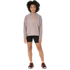 Asics Fujitrail Packable Windbreaker Woman Rainstorm Grey מעיל ריצה מתקפל לנשים