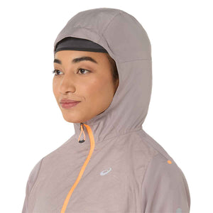 Asics Fujitrail Packable Windbreaker Woman Rainstorm Grey מעיל ריצה מתקפל לנשים