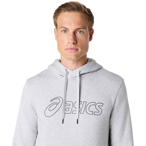 Asics Logo Oth Hoodie Man Light Grey Heather Graphite קפוצ'ון אסיקס לגברים אפור