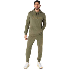 Asics Logo Oth Hoodie Man Mantle Green Lemongrass קפוצ'ון אסיקס לגברים