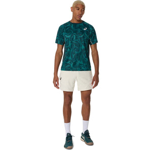 Asics Game Ss Top Men Saxon Green חולצת טניס לגברים אסיקס