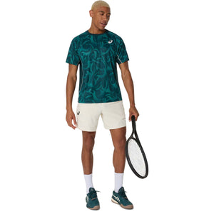 Asics Game Ss Top Men Saxon Green חולצת טניס לגברים אסיקס