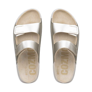 Ecco Cozmo W Pure White Gold Foil כפכפי אקו לנשים קוזמו לבן זהב
