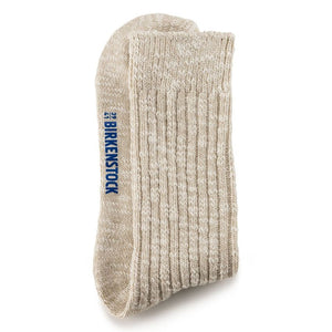 Birkenstock Cotton Slub W Beige White גרבי בירקנשטוק לנשים