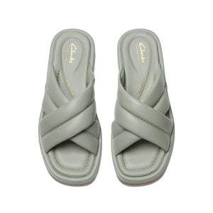 Clarks Alda Glide Light Green Lea כפכפי קלארקס לנשים