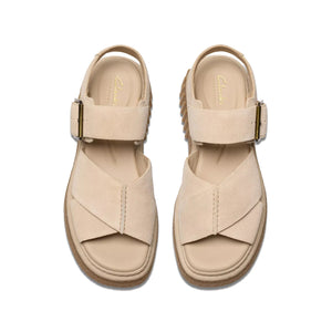 Clarks Evamar Wish Ecru Suede סנדלי קלארקס לנשים