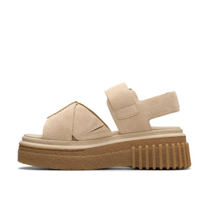 Clarks Evamar Wish Ecru Suede סנדלי קלארקס לנשים