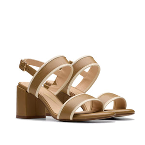 Clarks Ezoria Sling Light Tan Combi נעלי עקב קלארקס