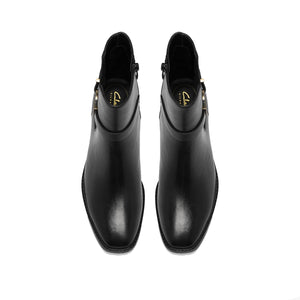 Clarks Wrenn Buckle Black Leather מגפי קלארקס לנשים