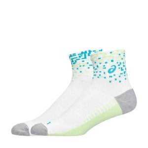 Asics Performance Run Quarter Sock Unisex White Energy Aqua גרבי ריצה אסיקס