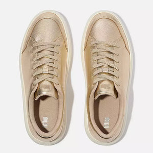 Fit Flop Rtg Metallic-Leather Sneakers Platino סניקרס פיט פלופ סניקרס לנשים