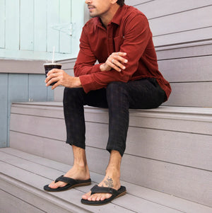 כפכפי גברים ריף שחור חום Reef Cushion Bounce Lux Black Brown