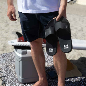 Reef Fanning Slide Black Silver כפכפי גברים ריף