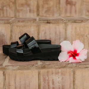 כפכפי נשים ריף Reef Cushion Vista Higher Black Patent