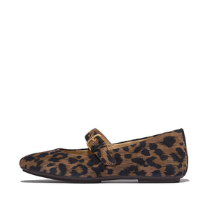 Fit Flop Delicato Leopard Mary Janes Chocolate Mix כפכפי נשים דליקטו מנומר