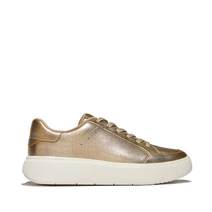 Fit Flop Rtg Metallic-Leather Sneakers Platino סניקרס פיט פלופ סניקרס לנשים