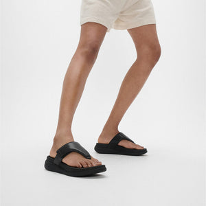 Fit Flop F-Mode Go Adjustable Flatform Toe Post Sandals All Black סנדלי נשים פיט פלופ
