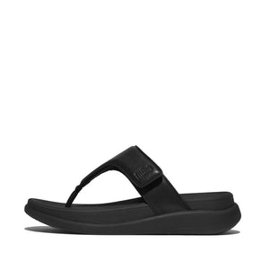 Fit Flop F-Mode Go Adjustable Flatform Toe Post Sandals All Black סנדלי נשים פיט פלופ