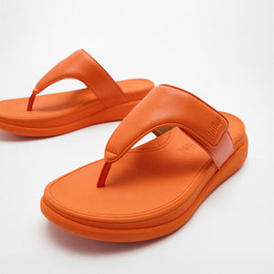 Fit Flop F-Mode Go Adjustable Flatform Toe Post Sandals Satsuma סנדלי נשים פיט פלופ