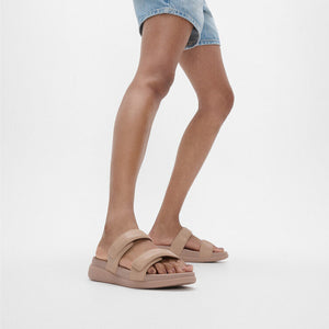 Fit Flop F-Mode Go Adjustable Flatform Two-Bar Slides Classic Beige מוד גו סלייד