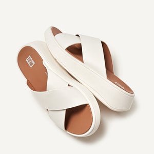 Fit Flop F-Mode Flatform Cross Cream כפכפי פיט פלופ