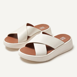 Fit Flop F-Mode Flatform Cross Cream כפכפי פיט פלופ