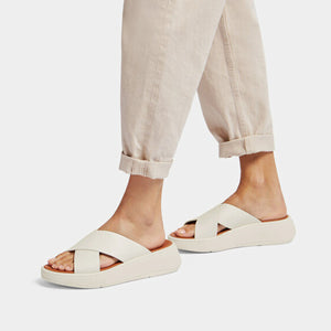 Fit Flop F-Mode Flatform Cross Cream כפכפי פיט פלופ