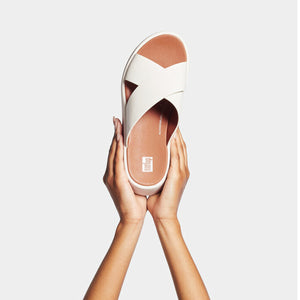 Fit Flop F-Mode Flatform Cross Cream כפכפי פיט פלופ