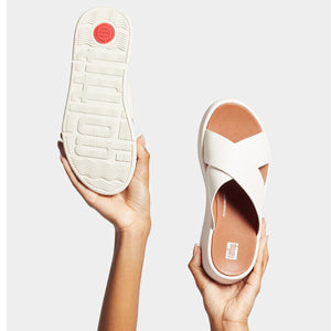 Fit Flop F-Mode Flatform Cross Cream כפכפי פיט פלופ