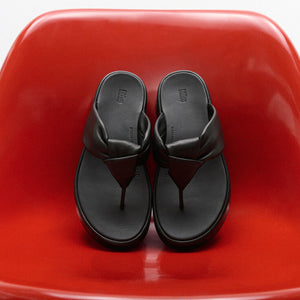 Fit Flop F-Mode Knot Soft Leather Flatform Toe Post כפכפי נשים פיט פלופ